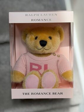 Ralph Lauren Romance Bear Plush Teddy Pink RL Sweater New in Box Limited Edition